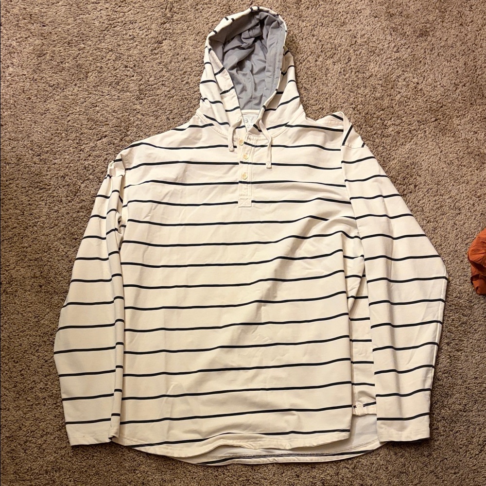 BYLT Basics White and Black Striped Hoodie